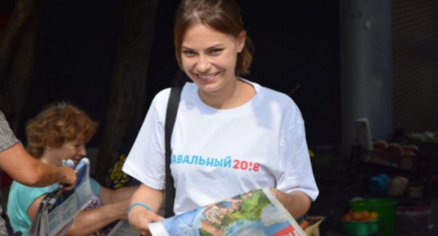 Волонтер штаба Навального в Краснодаре. Фото: "Вконтакте" Команда Навального | Краснодар