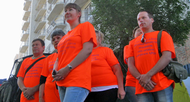 Участники голодовки дольщиков ЖК "Баррикадная". Ростов-на-Дону, июль 2017 г. Фото Константина Волгина для "Кавказского узла"