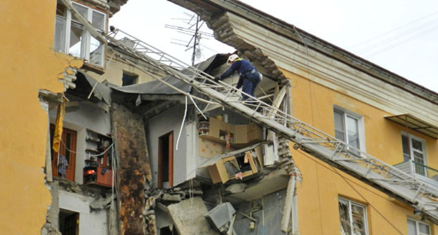 Взрыв четырехэтажки в Советском районе Волгограда. 16 мая 2017 г. Фото Татьяны Филимоновой для "Кавказского узла"