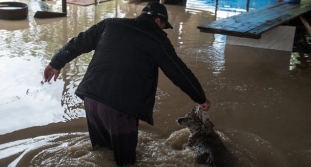 Подтопление в селе Левокумка Ставропольского края. Фото Антона Подгайко, Юга.ру