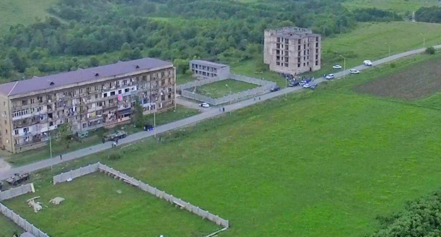 Вид на дома в селе Приморское в районе взрыва. Кадр сделан с беспилотника. Фото http://sputnik-abkhazia.ru