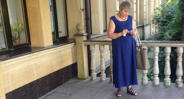 Подсудимая Любовь Гараева у знания суда. Фото Светланы Кравченко для "Кавказского узла"