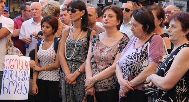 Акция в поддержку сотрудников "Грузинской железной дороги". Тбилиси, 21 августа 2017 г. Фото Инны Кукуджановой для "Кавказского узла"