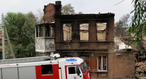 Пожарная машина на месте происшествия. Ростов-на-Дону, август 2017 г. Фото Константина Волгина для "Кавказского узла"