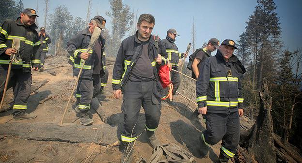 Пожарные в Боржоми-Харагаульском лесу. Август 2017 г. Фото © Sputnik/ STRINGER