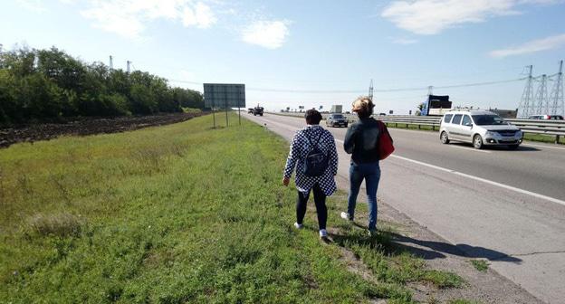 Участники пешего хода шахтеров к губернатору Ростовской области. 8 сентября 2017 г. Фото Вячеслава Прудникова для "Кавказского узла"