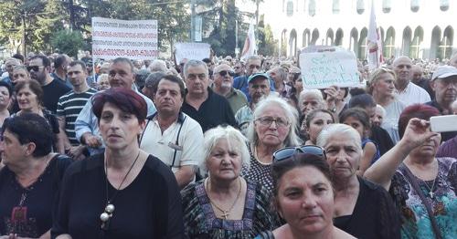Участники акции протеста "Альянса патриотов". Тбилиси, 17 сентября 2017 года. Фото Инны Кукуджановой для "Кавказского узла"