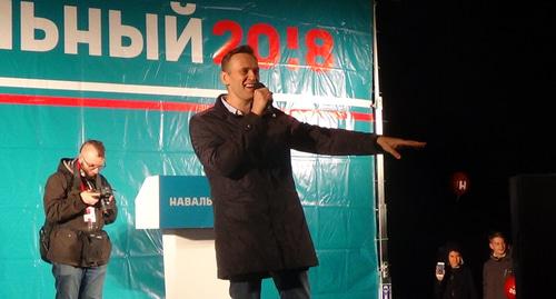 Алексей Навальный на митинге в Астрахани. Фото Елены Гребенюк для "Кавказского узла"