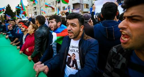 Участники митинга оппозиции в Баку 28 октября 2017 года. Фото Азиза Каримова для "Кавказского узла".