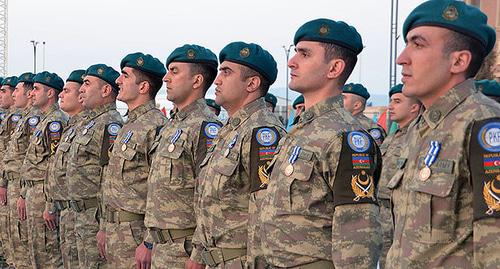 Строй солдат азербайджанской армии. Фото https://mod.gov.az/ru/foto-arhiv-045/?gid=20450