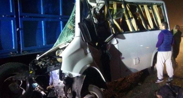 На месте аварии с "Газелью", перевозившей футбольных болельщиков. 15 ноября 2017 г. Фото: Дорожно-патрульная служба Ростовской области