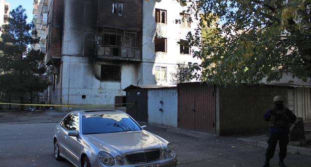 Дом, в котором были заблокированы подозреваемые в терроризме. Тбилиси, 26 ноября 2017 г. Фото Инны Кукуджановой для "Кавказского узла"