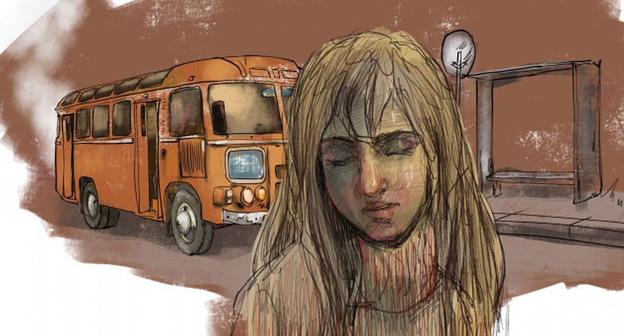 Девушка, жертва торговцев людьми. Фото https://www.meydan.tv/ru/site/opinion/26406/