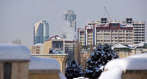 Жилые дома на проспекте Кадырова. Грозный. Фото Магомеда Магомедова для "Кавказского узла"