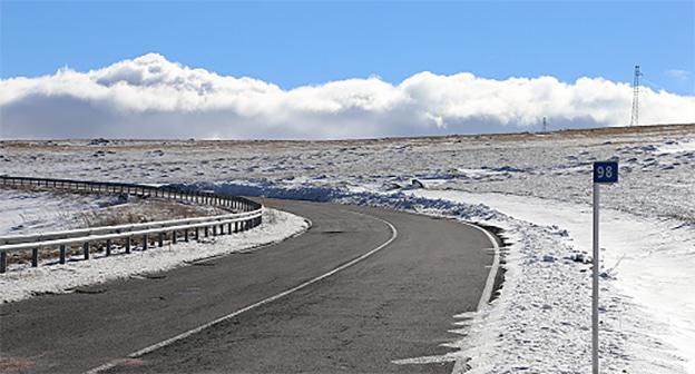 Горная дорога в Грузии. Фото: Сайт департамента автодорог Министерства регионального развития и инфраструктуры Грузии, http://www.georoad.ge/?lang=geo&act=news&func=menu&uid=1514853875