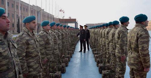 Группа из 70 азербайджанских военных в порядке ротации отправлена в Афганистан. 9 января 2018 г. Фото: Пресс-служба министерства обороны Азербайджанской республики https://mod.gov.az/