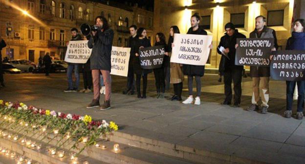 Акция солидарности с жителями Панкисского ущелья, Тбилиси, 11 января 2018 года. Фото Инны Кукуджановой для "Кавказского узла". 