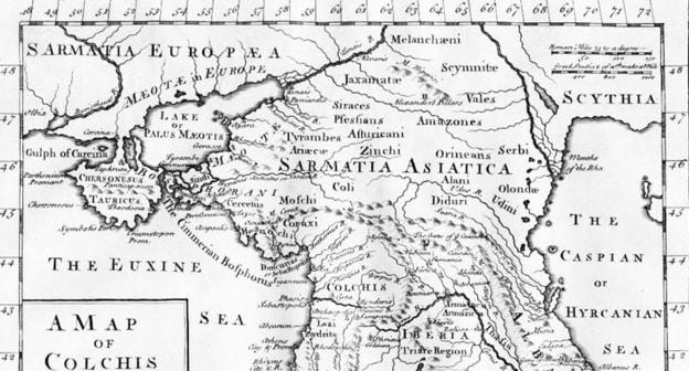 Карта Азиатской Сарматии. Лондон (1770 г.). Фото: http://ru-wiki.org/wiki/Сарматия