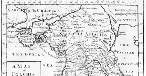 Карта Азиатской Сарматии. Лондон (1770 г.). Фото: http://ru-wiki.org/wiki/Сарматия
