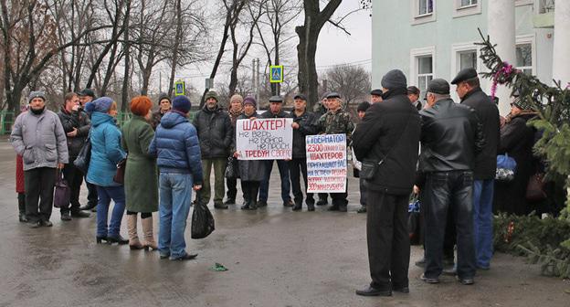 Пикет шахтеров в Гуково. Фото Вячеслава Прудникова для "Кавказского узла"