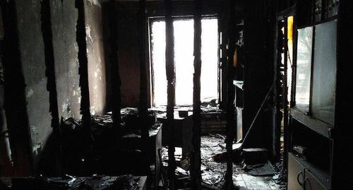 Офис Правозащитного центра "Мемориал" в Ингушетии после пожара. Фото ПЦ "Мемориал" http://stagram.online/share/BeCuWZsldPI