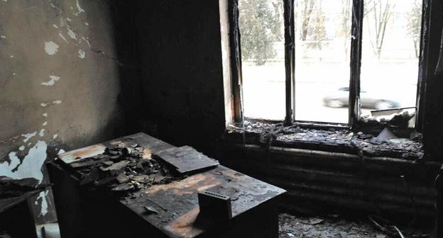 Последствия нападения на офис ПЦ "Мемориал" в Ингушетии. Фото предоставлено пресс-службой Правозащитного центр Мемориал