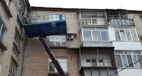 Ремонт дома по улице Невской, 2 в Волгограде. Фото Татьяны Филимоновой для "Кавказского узла"
