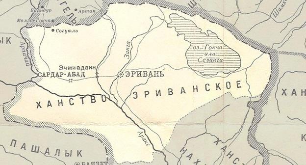 Ханство на карте военных действий в Закавказском крае с 1809 по 1817 год с границами по Гюлистанскому мирному договору. Тифлис, 1902 год. Фото: Общественное достояние https://ru.wikipedia.org/
