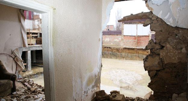 На месте обрушения частных домов в результате строительства многоэтажки. Махачкала, 20 февраля 2018 г. Фото: пресс-служба администрации Махачкалы
