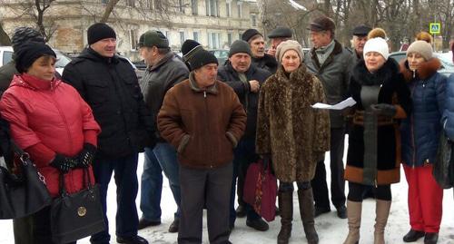 Пикет шахтеров в Гуково. 22 февраля 2018 г. Фото Вячеслава Прудникова для "Кавказского узла"