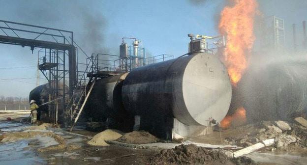 Резервуар с мазутом взорвался на нефтебазе в Ингушетии. Фото: пресс-службе ГУ МЧС по региону http://gazetaingush.ru