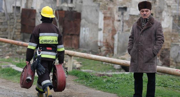 На месте пожара в республиканском наркологическом центре. Баку, 2 марта 2018 г. Фото Азиза Каримова для "Кавказского узла"