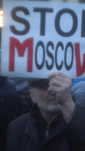 "Стоп, Москва!" - плакат на акции "Мир больше, чем война". Тбилиси, 4 марта 2018 года. Фото Беслана Кмузова для "Кавказского узла"