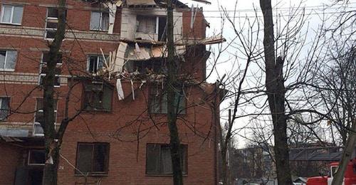 Жилой дом, где произошел взрыв газа. Краснодар. Фото: Пресс-служба МЧС России
