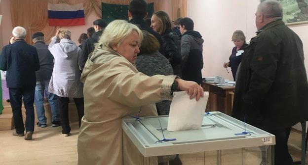 Избирательный участок №207 в поселке Яблоновский,  Адыгея. Фото Анны Грицевич для "Кавказского узла"
