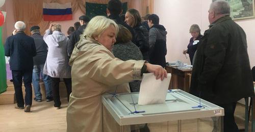 Избирательный участок №207 в поселке Яблоновский,  Адыгея. Фото Анны Грицевич для "Кавказского узла"
