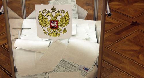 Бюллетени в урне для голосования. Фото Тиграна Петросяна для "Кавказского узла"