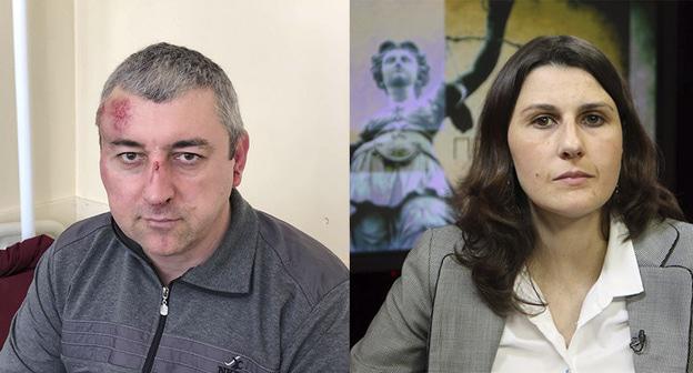 Сиражудин Дациев (слева) и Екатерина Сокирянская. Коллаж "Кавказского узла". Фото Екатерины Сокирянской, пресс-служба Radio Liberty (RFE/RL)