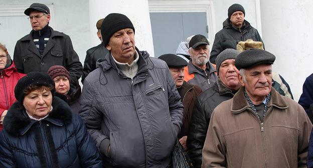 Участники пикета шахтеров Гуково. 28 марта 2018 г. Фото Вячеслава Прудникова для "Кавказского узла"