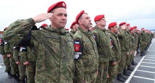 Батальон военной полиции Ингушетии. Фото http://www.ingushetia.ru/news/v_ingushetii_vstretili_vernuvshiysya_iz_sirii_batalon_voennoy_politsii/