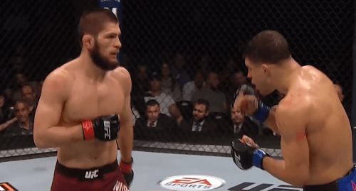 Бой Нурмагомедова и Яквинты. Кадры видео True Gym www.youtube.com/watch?v=VcsJ0heywog