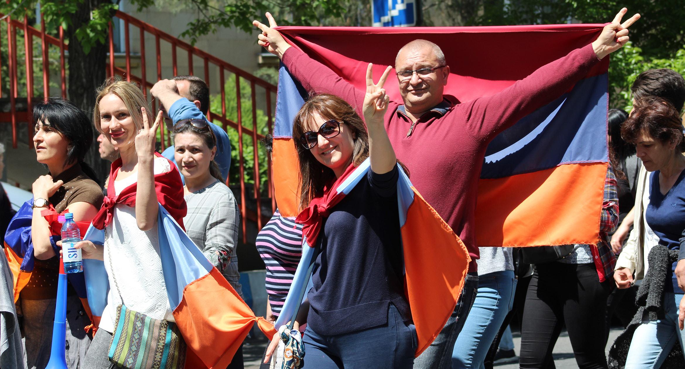Шествие на улице Еревана 23.04.2018. Фото Тиграна Петросяна для "Кавказского узла"