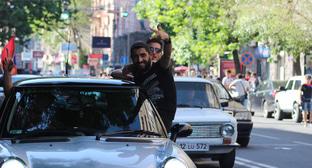 Участник акции протеста в Армении, 2 мая 2018 года. Фото Тиграна Петросяна для "Кавказского узла".