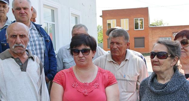 Гуковские шахтеры во время пикета. Фото Вячеслава Прудникова для "Кавказского узла"