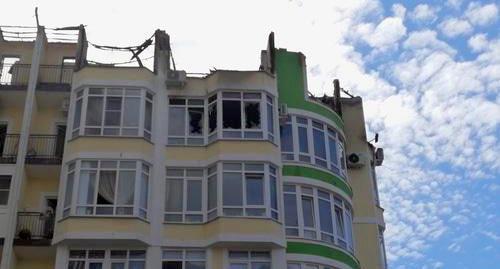 Пятиэтажка на улице Пятигорской в Сочи после пожара. Фото Светланы Кравченко для "Кавказского узла".