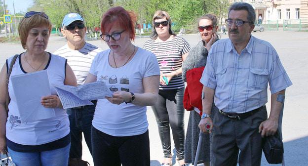 Пикет шахтеров в Гуково. Фото Вячеслава Прудникова для "Кавказского узла"