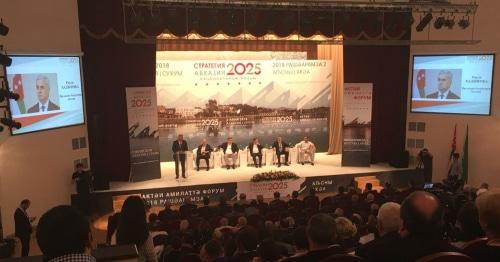 Участники национального форума  "Стратегия Абхазии 2025". Сухум, 2 июня 2018 год. Фото: Дмитрий Статейнов для "Кавказского узла".