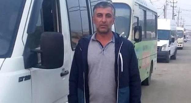 Участник голодовки водителей в Махачкале Гусейн Шейхвалиев. Фото: Ильяс Капиев для "Кавказского узла".
