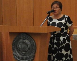 Валентина Очир-Горяева на презентации фильма «Когда вернусь-3», Элиста, 29 июня. Фто Бадмы Бюрчиева для "Кавказского узла".-