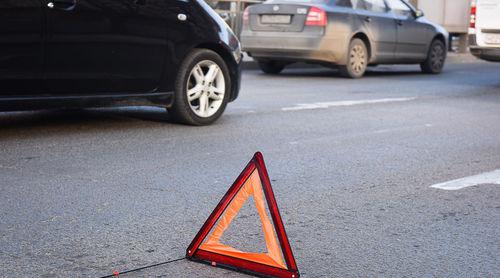 Аварийный знак на дороге. Фото Елены Синеок, Юга.ру
